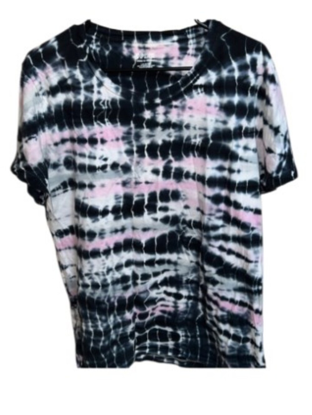 PINK VS Navy Blue, White & Light Pink Tie-Dye Short Sleeve Tee Shirt
